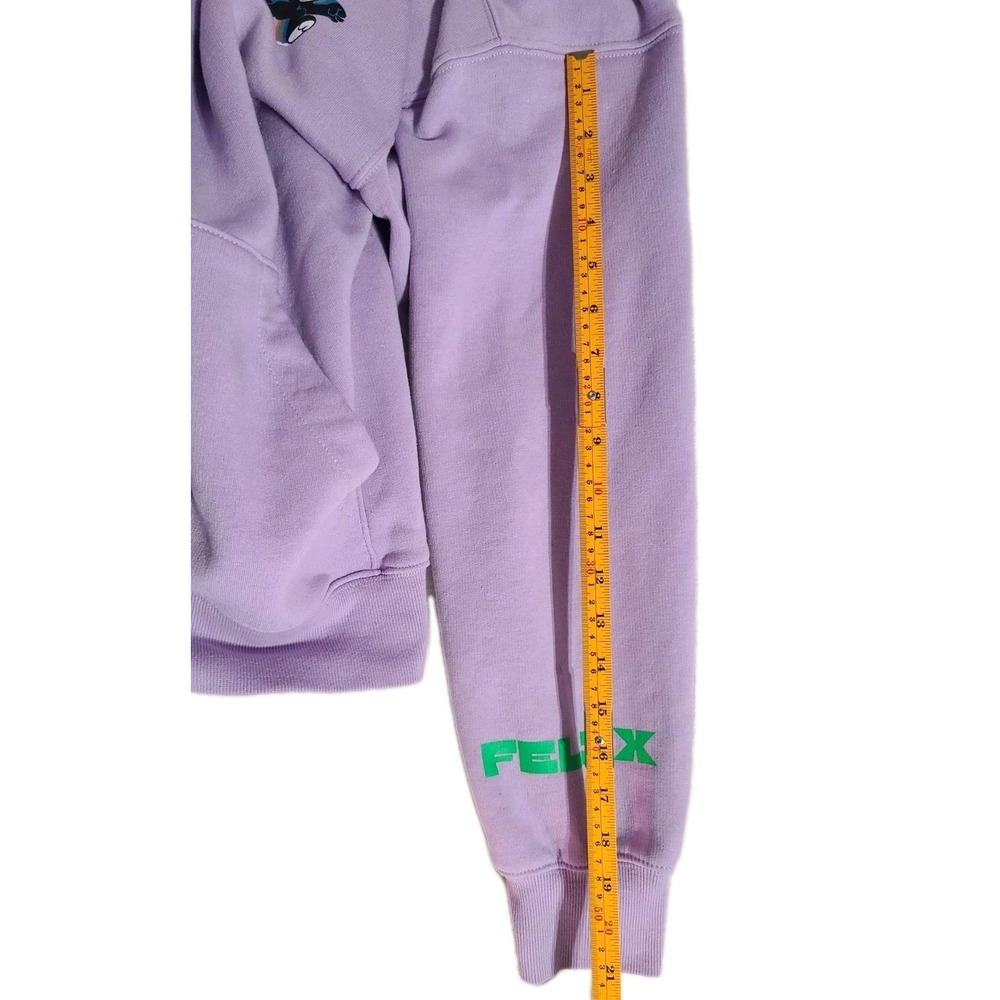 H&M Felix the Cat Hoodie Womens Small Oversized Lavender Retro Graphic Pullover - Picture 7 of 11